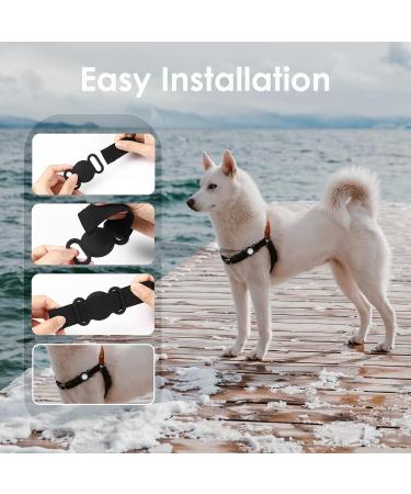 Airtag Dog Collar Silicone Case for GPS Tracking Finder Protective Cover Compatible with Apple Airtag Safety and Anti-lost Dog Collar Cat Loop Holder Pet Accessories (Black-Blue) - Buy Online on GoSupps.com