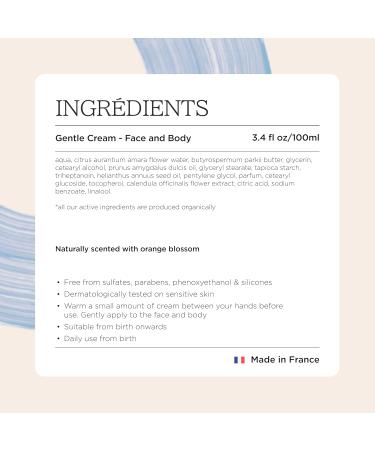 MINOIS PARIS Gentle Cream for Newborn and Kids | Face and Body Lotion Cream Made in France with Shea Butter Sweet Almond & Orange Blossom | Organic for Sensitive Skin Toddler Moisturizer 3.4 fl oz - Buy Online on GoSupps.com