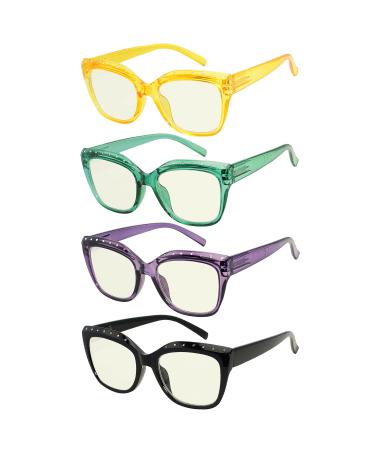 Eyekepper 4-Pack Reading Glasses Blue Light Blocking Women Computer Reader +1.75 Blue Light Blocking Reading Glasses 1.75 x