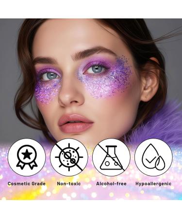  Prreal Glitter stick for the body glitter gel face makeup holographic sequins mermaid rave outfit festival accessories dark purple - Buy Online on GoSupps.com
