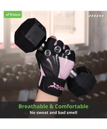 Trideer Breathable Workout Gloves for Women - Pink Small (6.3-7.1 in) | Weight Lifting, Gym, Exercise, Training, Rowing, Biking - Buy Online on GoSupps.com