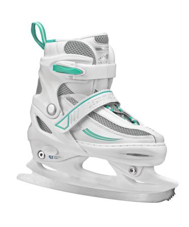 Lake Placid Summit Boy's Adjustable Ice Skate White/Mint Small (10J-13)