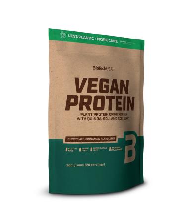 BioTechUSA Vegan Protein - Rice and Pea-Based Shake with Superfoods and Amino Acids - Sugar Lactose and Gluten-Free 500 g Chocolate-Cinnamon Chocolate-Cinnamon 500 g