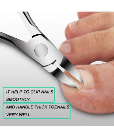 Senior-Friendly Toe Nail Clippers for Thick & Ingrown Nails - Stainless Steel Heavy Duty Design with Easy Grip Handle - Buy Online on GoSupps.com