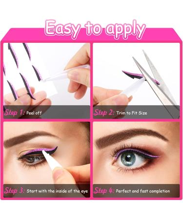 Vspek 24 Pairs Glitter Eyeliner Stickers Quick makeup tool Instant Eyeliner Stickers Self-adhesive Eye Line Strip Sticker Eye Makeup Tool Waterproof Eyeliner Stickers for Eyes Dress Up (6 Colors) - Buy Online on GoSupps.com