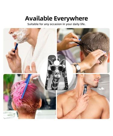 Three Giraffes Print Beard Bib Apron - Non-Stick Men's Hair Catcher for Shaving | Perfect Gift for Men - One Size Black - Buy Online on GoSupps.com