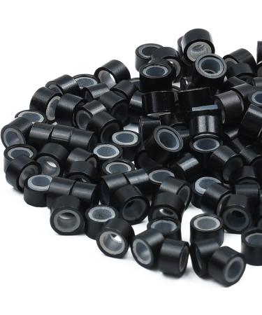 Yamel Micro Links Bead Hair Extensions Rings 250 Pieces 5mm Black Silicone Lined Beads for Human Hair Extensions - Buy Online on GoSupps.com