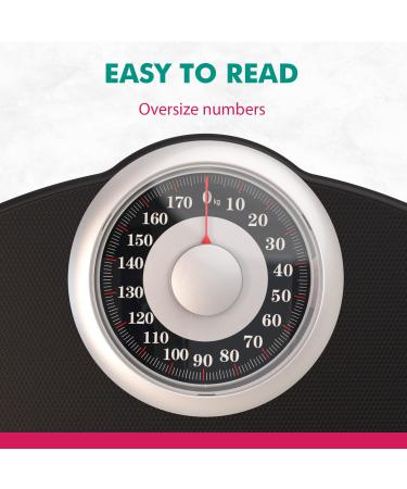 Adamson A25 Body Weight Scale - Up to 400 LB - Anti-Skid Rubber Surface - High Precision Analog Bathroom Scale - 20-Year Warranty - 2022 Edition - Buy Online on GoSupps.com