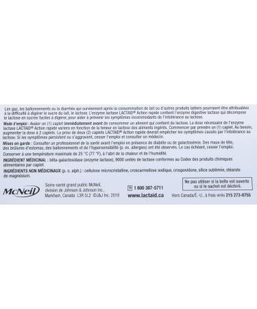 Lactaid Fast Acting Caplets - Lactose Enzyme Break Down - Gas Bloating or Diarrhea - Milk & Dairy - 40 Caplets Per Package Caplets Caplet - Buy Online on GoSupps.com