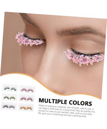minkissy 6 Pairs Sequin False Eyelashes Fairy False Lashes Eyelash Extensive Eyelash Glow in The Dark Makeup Glitter Lash Extensions Luminous Artificial Fiber Make up Miss Tool - Buy Online on GoSupps.com