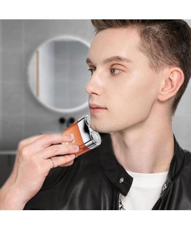 Electric Beard Trimmer Portable Electric Shaver for Men | USB Rechargeable Quiet Automatic Beard Grooming Trimmer for Camping Business Trip Journey Orange - Buy Online on GoSupps.com
