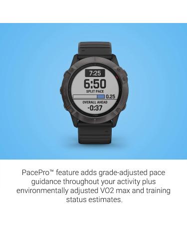 Garmin Fenix 6X Sapphire - Premium Multisport GPS Watch with Mapping, Music, Pace Guidance, and Pulse Ox Sensors - Dark Gray/Black - Buy Online on GoSupps.com