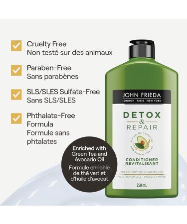 John Frieda Detox and Repair Conditioner for Dry Damaged Hair (250 mL) - Buy Online on GoSupps.com