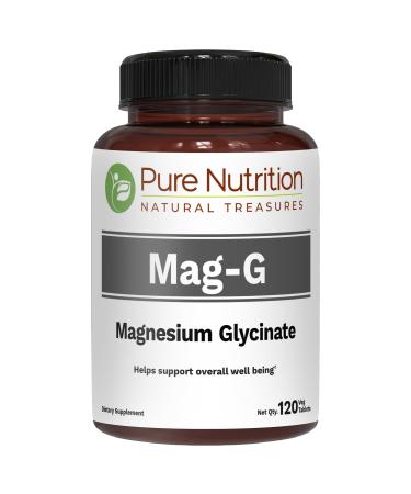 Pure Nutrition MagG - Magnesium glycinate Supplement for Men and Women | High Absorption Magnesium Supplement | 200mg Elemental Magnesium | 120 Veg Tabs