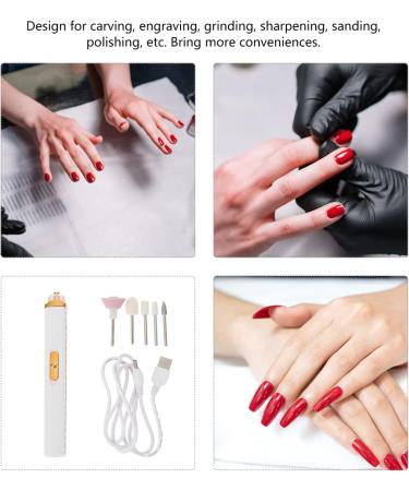POPETPOP nail polisher nail drill buffer nail art drill kit nail art polisher nail art machine Mini Electric nail tools electric acrylic nail drill electric drill abs white manicure 15.2X2X2CM White - Buy Online on GoSupps.com