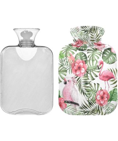 NAANLE 1L Heat Bottle with Cover - Palm Leaf & Flamingo Design for Pain Relief & Therapy - Buy Online on GoSupps.com