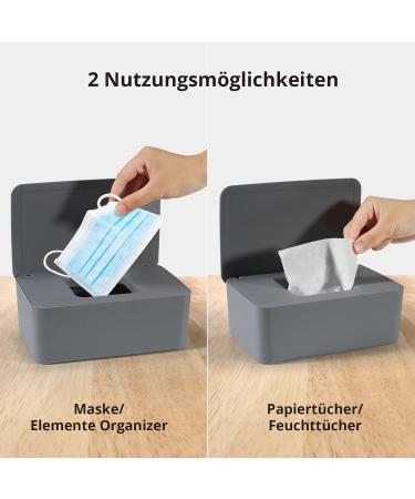 Cheerhom Baby Wet Wipes Box - Gray Moist Toilet Paper Holder with Lid | Ideal for Home Office & Outdoors - 18x12.2x7cm - Buy Online on GoSupps.com