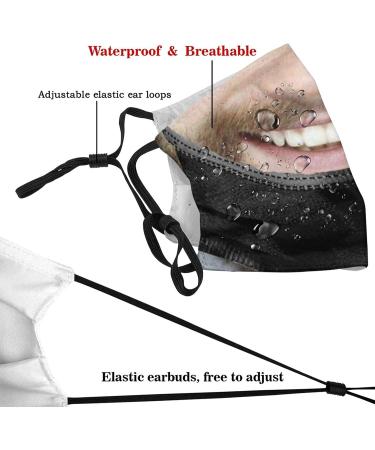 Xcngg Funny Smiling Mouth Mustache Face Mask - Reusable Cloth Mask with Filter Bag | Washable Bandana & Hood - 2 Filters Included - Buy Online on GoSupps.com
