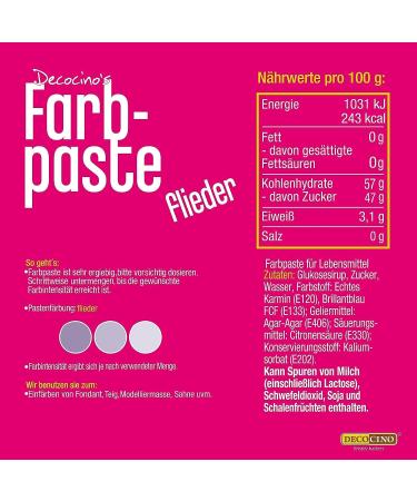 Decocino Lilac Color Paste - 25g Food Coloring for Cakes Fondant & Creams - Azo-Free & Gluten-Free - Buy Online on GoSupps.com
