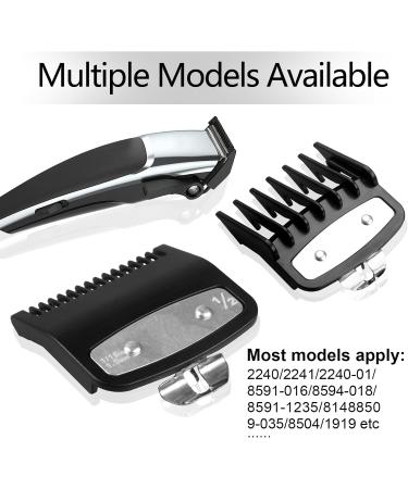 Professional Hair Clipper Guard Clipper Combs 2 Lengths 1.5mm&4.5mm Clipper Plastic Attachment Comb with Metal Clip Fits All Full Size Clippers (Black) - Buy Online on GoSupps.com