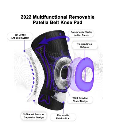 3PC Knee Brace Set with Full Leg Compression Sleeve - Pain Relief & Support for Hiking, Soccer, Basketball, Running - Black, Size A - Buy Online on GoSupps.com