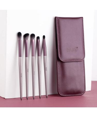 MSQ 5-Piece Eyeshadow Brush Set - Makeup Brushes for Blending Highlighter & Concealer - Includes Bag - Perfect for International Shipping - Buy Online on GoSupps.com