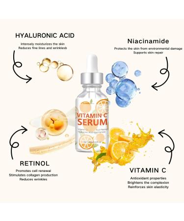 Tongyend Vitamin C Serum For Face Dark Spot Remover Facial Serum Vitamin C Serum With Hyaluronic Acid Retinol Niacinamide Anti Aging Face Serum for Smooth Fine Lines&Wrinkles &n Brighten - Buy Online on GoSupps.com