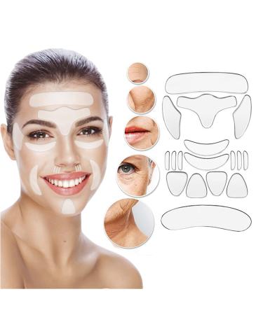 Silicone Wrinkle Patches for Face and Neck - 16 Pcs Anti-Wrinkle Patches for Sun Damage Aging Stress Reduce Fine Lines and Wrinkles Smooth and Glowing Skin