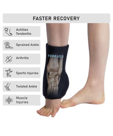 Coldest Ankle Foot Ice Pack Wrap - 360 Cold Gel Pack for Sprained Ankles, Plantar Fasciitis, Achilles Tendonitis - Freezable & Reusable (Standard) - Buy Online on GoSupps.com