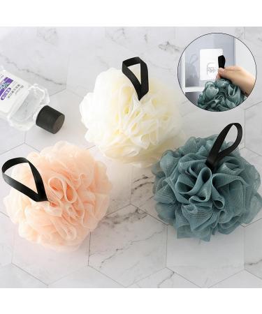 3Pcs Shower Puff Loofah Mesh Bath Sponge for Body Exfoliation - Men and Women - Buy Online on GoSupps.com