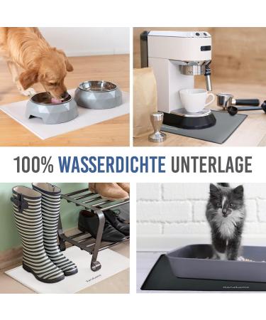 Karaluna Premium Silicone Bowl Pad 48x30 cm - Gray Angular Mat for Cats & Dogs | Non-Slip Pet Feeding Mat - Buy Online on GoSupps.com