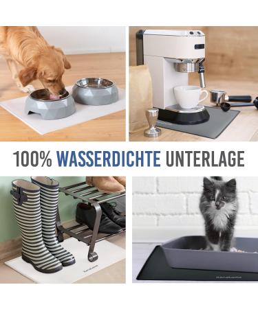 KaraLuna Premium Silicone Bowl Mat (60x40cm) - Curved Grey Design for Pets - Durable & Non-Slip - International Shipping Available - Buy Online on GoSupps.com