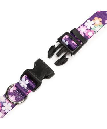 Mercano Adjustable Dog Collar - Soft Nylon & Robust Pattern for Small Medium Dogs & Cats (Large Flower Pink) - Buy Online on GoSupps.com