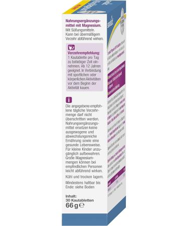 Sanotact Magnesium 400mg PUR - Vegan Chewing Tablets (30) | High-Dose Magnesium for Kids 12+ | Instant Effect | Fruity Lemon Flavor (2 Pack) - Buy Online on GoSupps.com