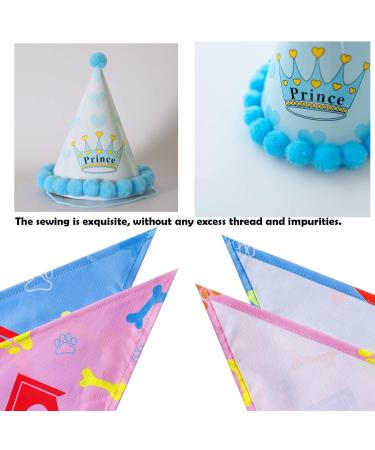 Dog Birthday Bandana Hat Kit Triangle Cotton Dog Scarf with Cute Birthday Boy/Girl Decorations Puppy Birthday Party Hat Set Dog Birthday Cake Outfit Gift/Pet Party Supplies Accessories (pink) - Buy Online on GoSupps.com
