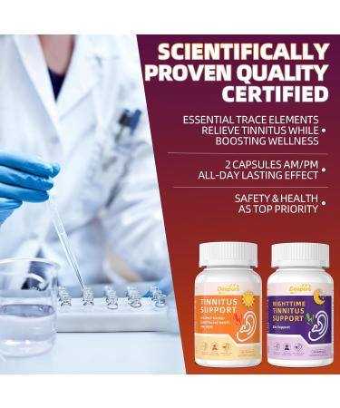 Deepure Tinnitus Auditory Support Capsules-Day & Night Formula with Magnesium Ginkgo and Ashwagandha for Focus Sleep Inner Ear Comfort Promote Quieter Mental Clarity Non-GMO Vegan Formula 120 Count - Buy Online on GoSupps.com