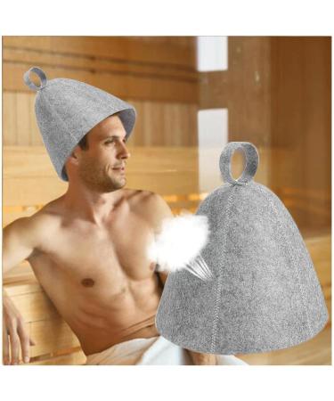 Buy Saunahut Filz Sauna Set - 3 Piece Gray Wool Felt Caps for Men & Women | Portable Heat-Resistant Sauna Hats - Buy Online on GoSupps.com