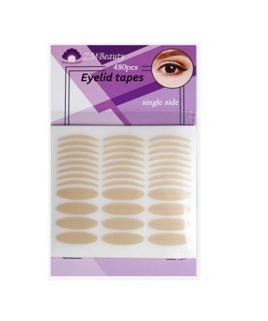 480Pcs Self-adhesive Single-sided Eyelid Tapes Stickers Beauty Big Eye Tools Eyelid Lift Strips for Hooded Droopy Uneven Mono-eyelids 240 Count (Pack of 1)