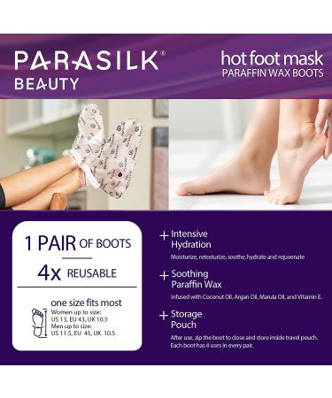 Parasilk Beauty Hot Foot Mask - Intensive Hydration with Coconut Oil, Argan Oil, Marula Oil & Vitamin E | 1 Pair - Buy Online on GoSupps.com