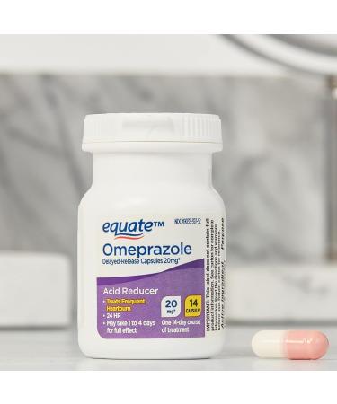 Buy Omeprazole Acid Reducer for Heartburn - 28 Capsules | Equate 20 mg Delayed Release | Fast International Shipping - Buy Online on GoSupps.com