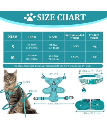 Fineasy Adjustable Cat Harness & Dishes - Safe Cat Neck Leash & Soft Harness for Cats | Green (M) - Buy Online on GoSupps.com