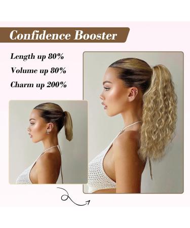 REECHO 18 Dark Ash Blonde Claw Clip Ponytail Extension - Long Curly Wavy Hairpiece for Women - Synthetic Multi-Layered Hair Extension - 160g - Buy Online on GoSupps.com