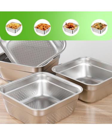 Wash Basin Dish Tub for Kitchen Sink Large Capacity Stainless Steel Basin with Rolled & Wide Edge Stackable Washing Basket for Fruit Kitchen with Drain Hole - Buy Online on GoSupps.com