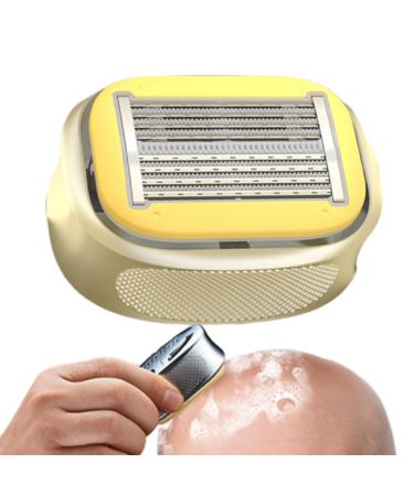 Head Shaver for MenManual Bald Head Shaver Shaving Tool Waterproof Hair Trimmer Care Kit for Scalp Beard Face Arms Daily Use All Yellow