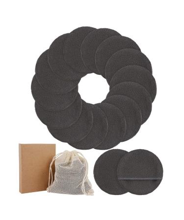 HAVHAV Bamboo Makeup Remover Pads Reusable Four Layer Face Cleansing Pads Rounds Washable Makeup Removal Cloth with Laundry 14 Pack 1PC_SEE BELOW FOR SIZE DESCRIPTIONS Grey