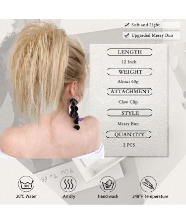 colorfulpanda Claw Clip in Ponytail Hair Extensions 10 Inch Messy Bun Clip in Hair Scrunchies Natural Straight Synthetic Hairpiece Short Ponytail Bun Hair Chignons for Women Girls Blonde Ombre blonde - Buy Online on GoSupps.com