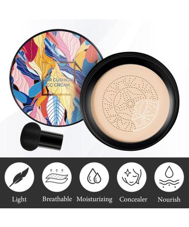 Mushroom Head Air Cushion CC Cream Beauty Cream Waterproof Moisturizing Liquid Concealer Foundation BB Cream Creates Flawless Appearance and Even Complexion (Natural Color) - Buy Online on GoSupps.com