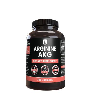 PURE ORIGINAL INGREDIENTS Arginine AAKG (365 Capsules) No Magnesium Or Rice Fillers Always Pure Lab Verified 365 Count (Pack of 1)