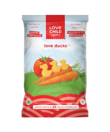 Love Child Organics Love Ducks Tomato + Carrot Corn Snacks 30 g (Pack of 1) Gluten Free by Nature's Path Tomato Carrot