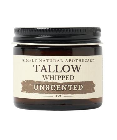Beef Tallow for Skin Care Face Hands - Natural Moisturizer - Whipped - Organic Grass-Fed Beef Fat - Vitamins A D E K - Dry Skin Baby Diaper Cream - Hydrating - Handmade - Unscented - 2 oz Jar
